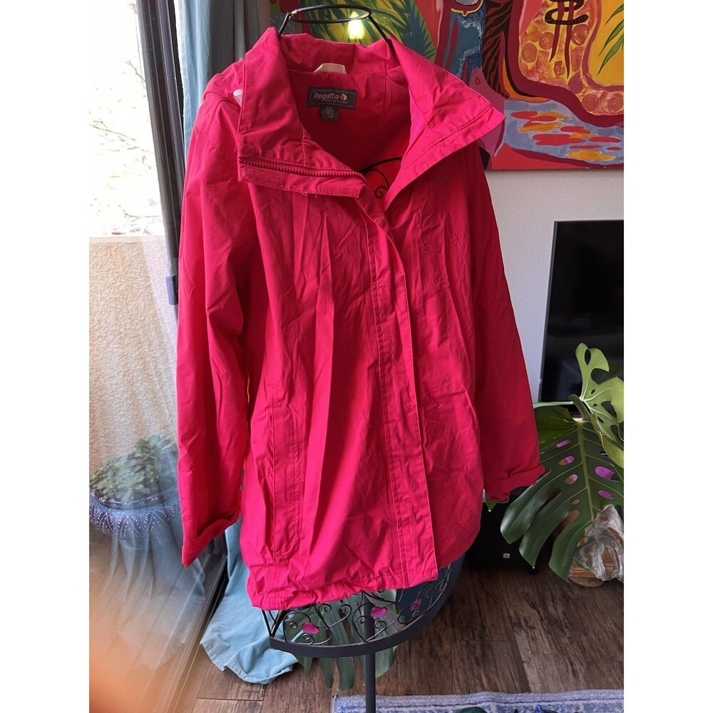 Regatta Red Jacket Coat with Hood Lined Size UK 14 (Like US 10)